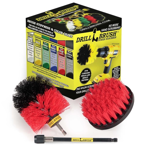 Drill Brush Power Scrubber By Useful Products 5 in W 5 in L Brush, Red R-S-4O-5X-QC-DB - main